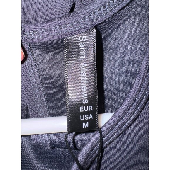 NWT Sarin Mathews Air Essentials Dark Gray Wide-Leg Jumpsuit Keyhole Back Casual - Picture 6 of 16